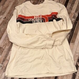 The North Face Cream Long Sleeve Shirt Mens Small unisex tee t shirt top